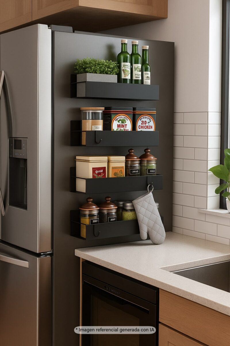 Rack organizador magnético de cocina 29,5 cm.